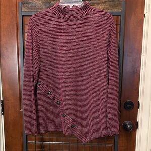 I.N. Studio Black and Pink Textured Sweater Size Large sku#166